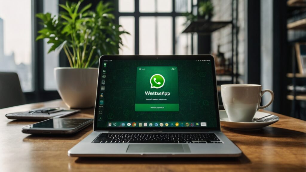 Smartphone com WhatsApp Business e laptop com campanhas Meta Ads mostrando integração entre anúncios e vendas via WhatsApp