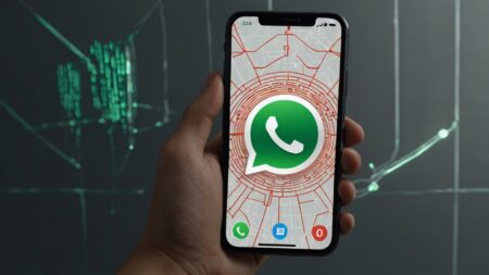 Ilustração de um smartphone com o logo do WhatsApp e um escudo de segurança, representando os passos para recuperar uma conta de WhatsApp hackeado.